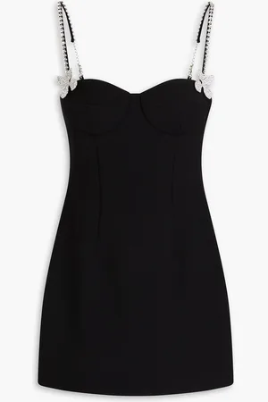 AREA Crystal-embellished wool-blend crepe mini dress - - US 8