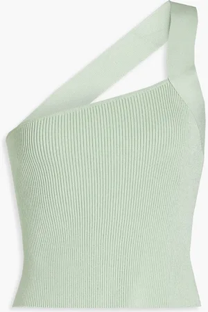 GAUGE81 One-shoulder ribbed-knit top - Green - M