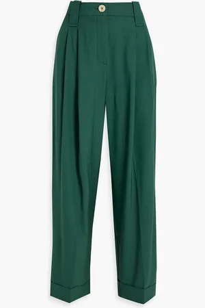 Ganni Woven tapered pants - Green - DE 32