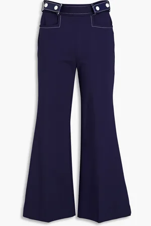 ZIMMERMANN Belted jersey flared pants - Blue - 1