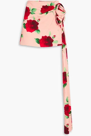 MAGDA BUTRYM Wrap-effect floral-print jersey mini skirt - Pink - FR 38
