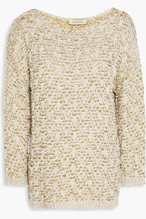 GENTRYPORTOFINO Sequined textured-knit sweater - Neutral - IT 42