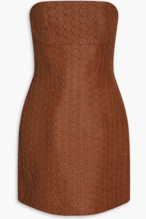 Roberto Cavalli Strapless woven leather mini dress - - IT 46