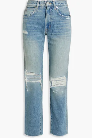 SLVRLAKE Hero distressed high-rise slim-leg jeans - Blue - 28