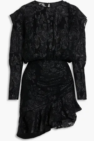 IRO Murai ruffled metallic fil coupé silk-blend chiffon mini dress - - FR 36