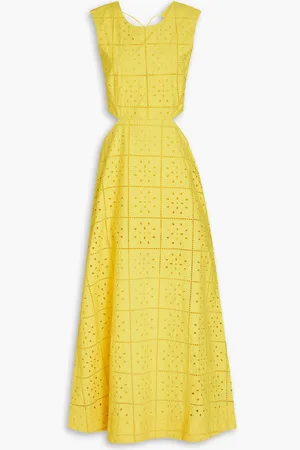 Ganni Cutout broderie anglaise cotton maxi dress - - DE 40