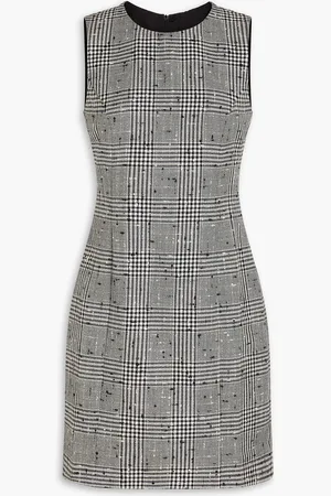 TOVE Prince of Wales checked wool-blend mini dress - - FR 36
