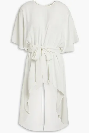 Sachin & Babi Solange belted asymmetric crepe blouse - White - S