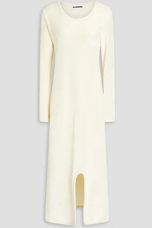 Jil Sander Velvet midi dress - White - FR 34
