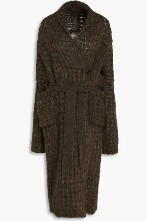 GENTRYPORTOFINO Brushed open-knit wool-blend cardigan - Brown - IT 40