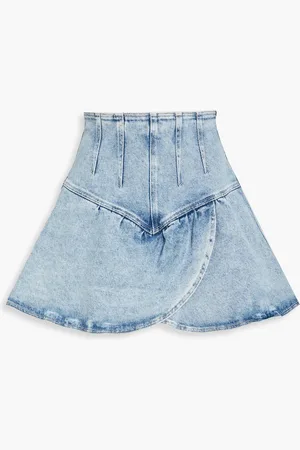 Isabel Marant Dimenia wrap-effect denim mini skirt - Blue - FR 34