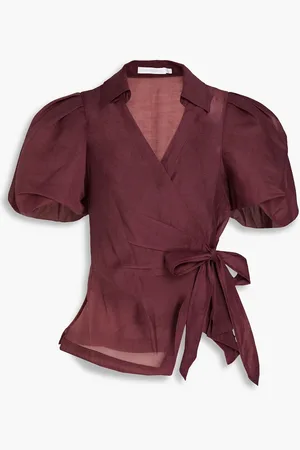 Simkhai Gathered organza wrap top - Purple - US 2