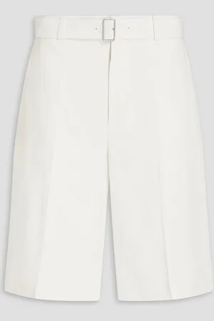 Jil Sander Belted linen shorts - White - IT 50