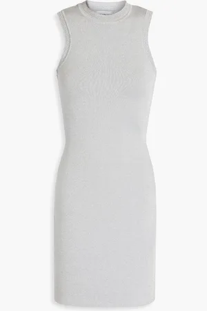 Victoria Beckham Metallic knitted mini dress - Metallic - UK 16