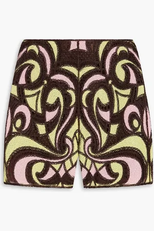 Puccini Embroidered gauze shorts - Yellow - IT 42