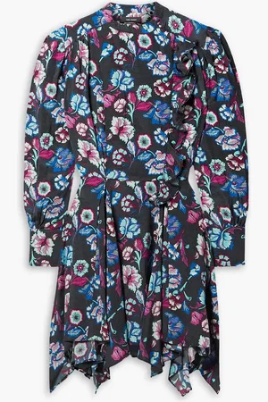 Isabel Marant Verikio ruffled floral-print silk mini dress - - FR 40