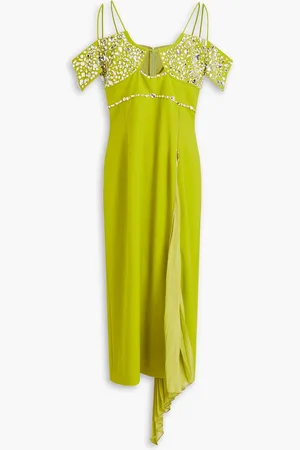 Zuhair Murad Embellished crepe and voile dress - Green - FR 40