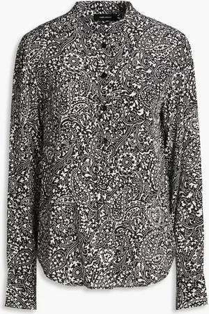 Isabel Marant Rusak pleated paisley-print silk crepe de chine blouse - - FR 34