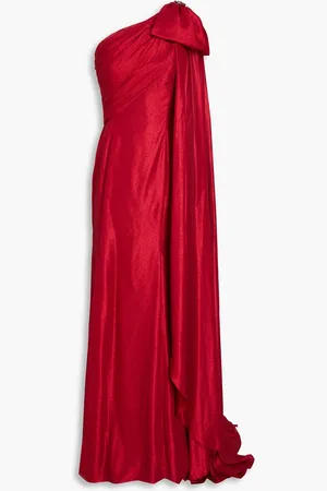 Jenny Packham One-shoulder bow-detailed lamé gown - - UK 8