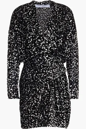IRO Mielan metallic leopard-print velvet mini dress - Gray - FR 34