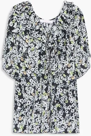 See by Chloé Ruffled floral-print crepe de chine blouse - - FR 36