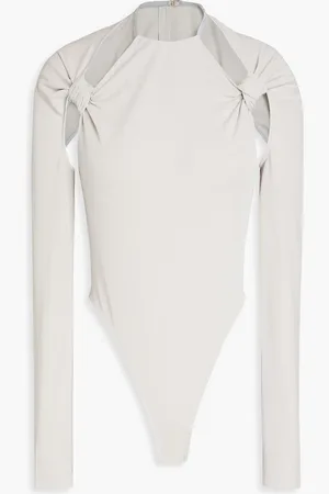 Jacquemus Nodi cutout knotted stretch-jersey bodysuit - Gray - FR 40