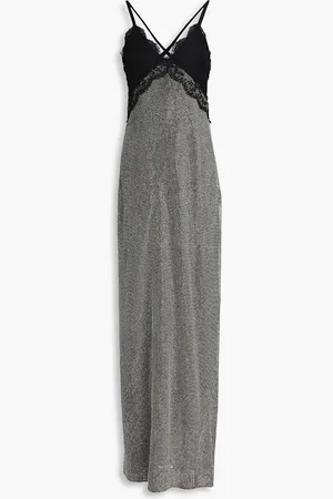 Christopher Kane Lace-paneled embellished tulle gown - Metallic - IT 38