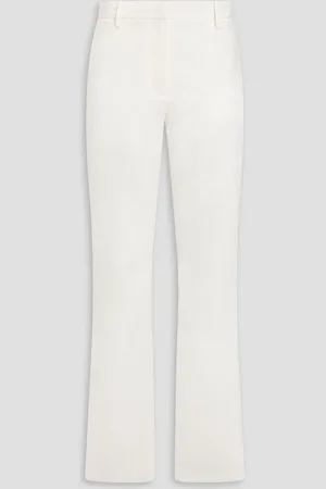 MAGDA BUTRYM Wool and silk-blend crepe-satin flared pants - White - FR 42