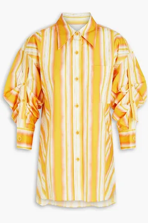 3.1 Phillip Lim Ruched striped cotton-poplin shirt - - XS