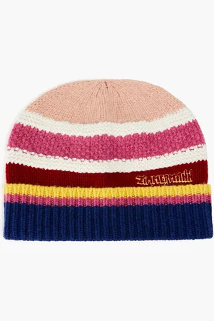 ZIMMERMANN Ribbed striped merino wool and cotton-blend beanie - - ONESIZE
