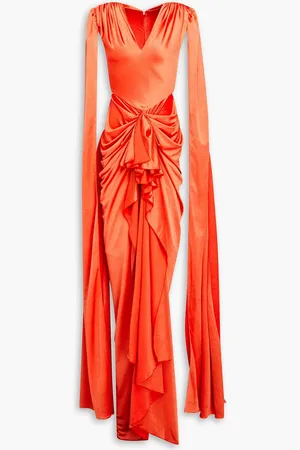 RHEA COSTA Draped satin-jersey gown - - IT 40