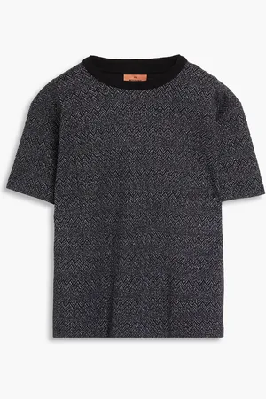 Missoni Metallic jacquard-knit wool-blend T-shirt - - XS