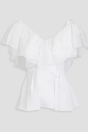 Chloé Ruffled ramie blouse - - FR 40