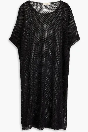 GENTRYPORTOFINO Open-knit cotton-blend poncho - - IT 44