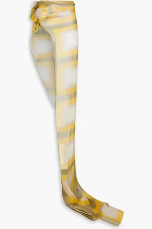 Rick Owens Asymmetric ruffled printed chiffon maxi skirt - Yellow - IT 40