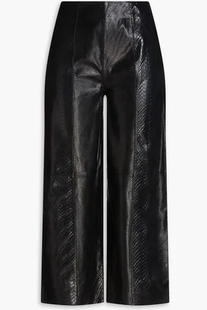 By Malene Birger Miloris cropped snake-effect leather wide-leg pants - - DE 34