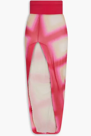 Rick Owens Printed stretch-cupro maxi skirt - Pink - IT 42