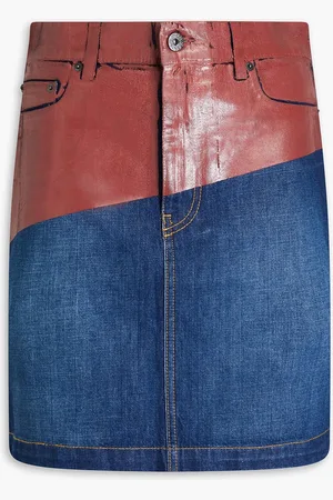 J.W.Anderson Two-tone coated denim mini skirt - Blue - UK 4