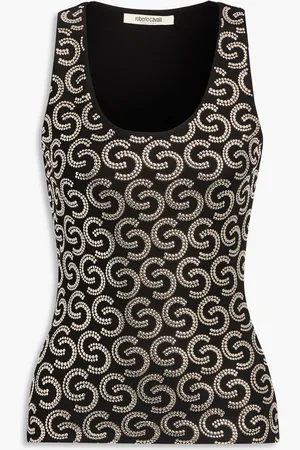 Roberto Cavalli Studded ribbed-knit tank - - IT 38