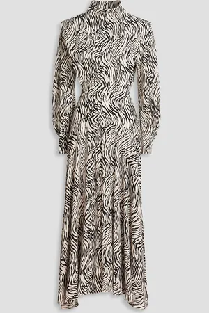 Isabel Marant Zakae zebra-print silk-blend crepe de chine maxi dress - - FR 34