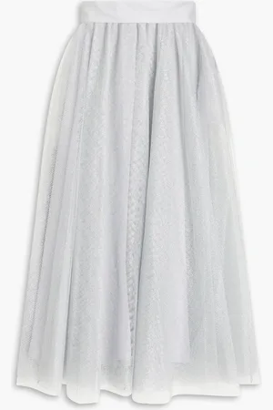 ZIMMERMANN Metallic tulle midi skirt - Metallic - 3