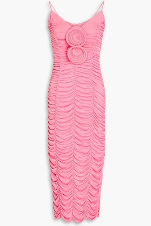 MAGDA BUTRYM Ruched floral-appliquéd jersey halterneck maxi dress - - FR 36