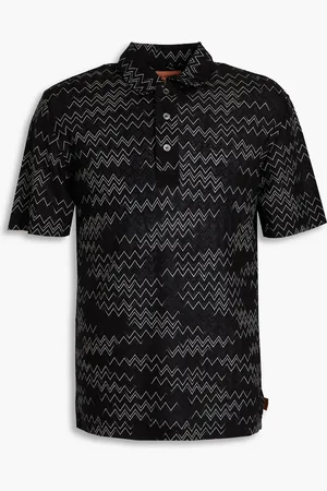 Missoni Appliquéd crochet-knit cotton-blend polo shirt - - IT 44