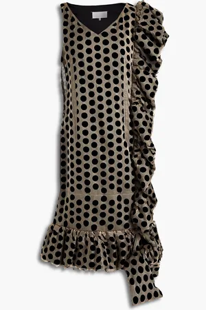 Maison Margiela Ruffle-trimmed cutout silk-organza midi dress - - IT 38