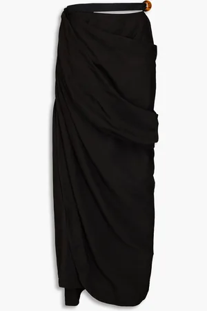 Jacquemus Embellished draped twill maxi skirt - - FR 32