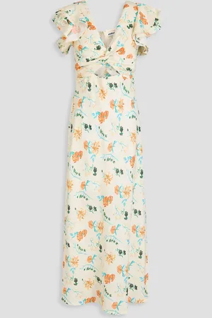 Solid The Renata cutout floral-print linen-blend maxi dress - - XL