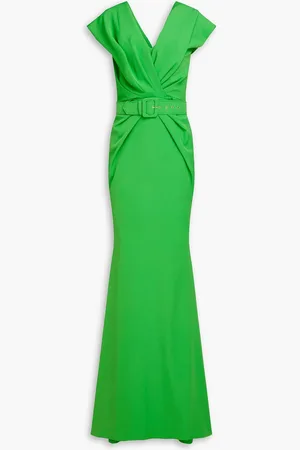 RHEA COSTA Belted draped crepe gown - - IT 40