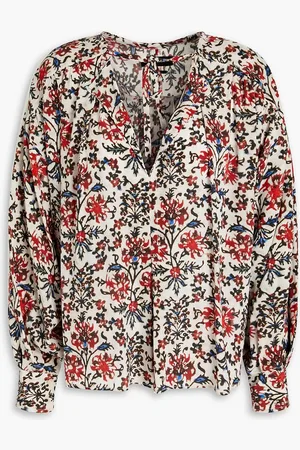 Isabel Marant Amba printed silk-blend crepe de chine blouse - - FR 34