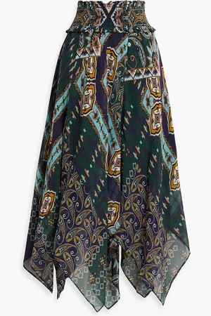 Cara Cara Harvey printed silk-chiffon midi skirt - Green - XS