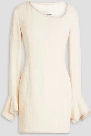 Nanushka Elva cotton-blend bouclé-tweed mini dress - White - M